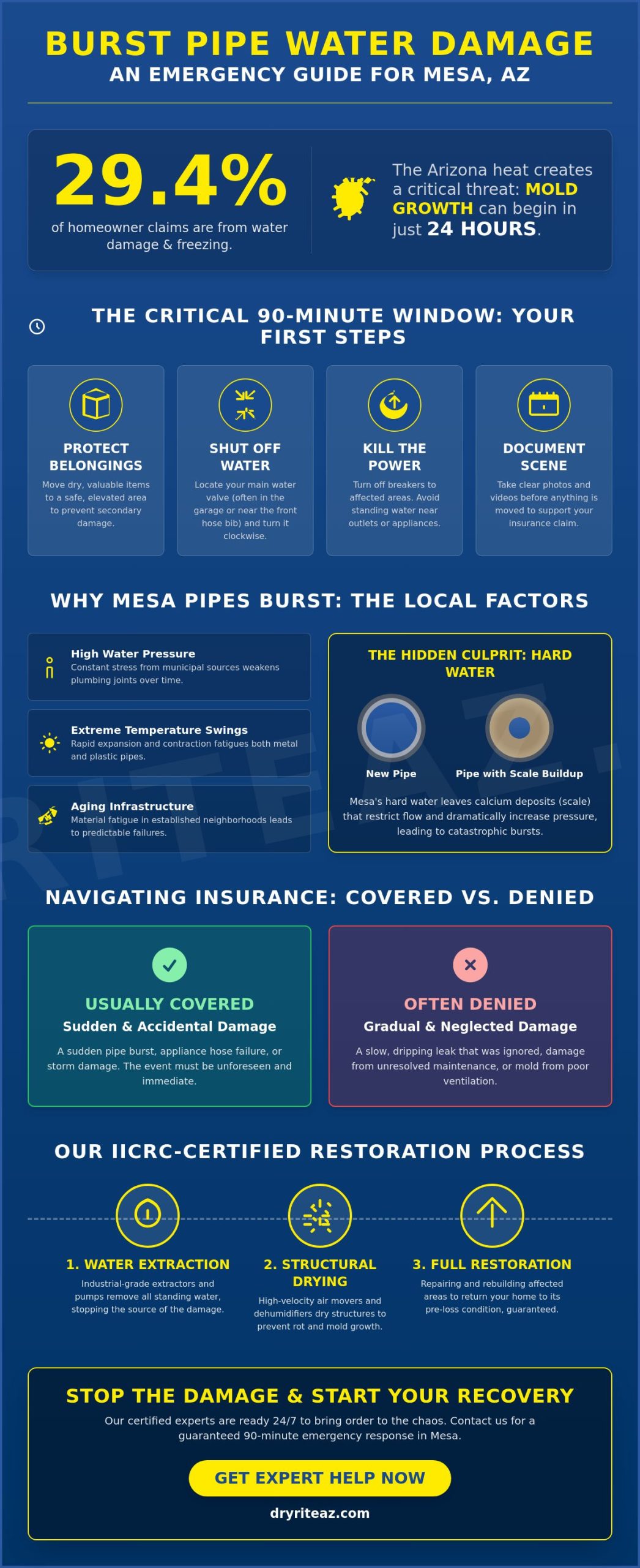Burst Pipe Water Damage in Mesa, AZ: Your Emergency Recovery Guide
